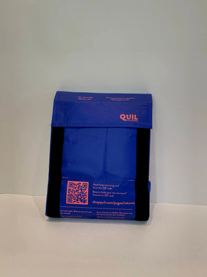 The small reusable bag can be easily packed and secured with velcro. The bag also comes with clear instructions to return it for reuse.