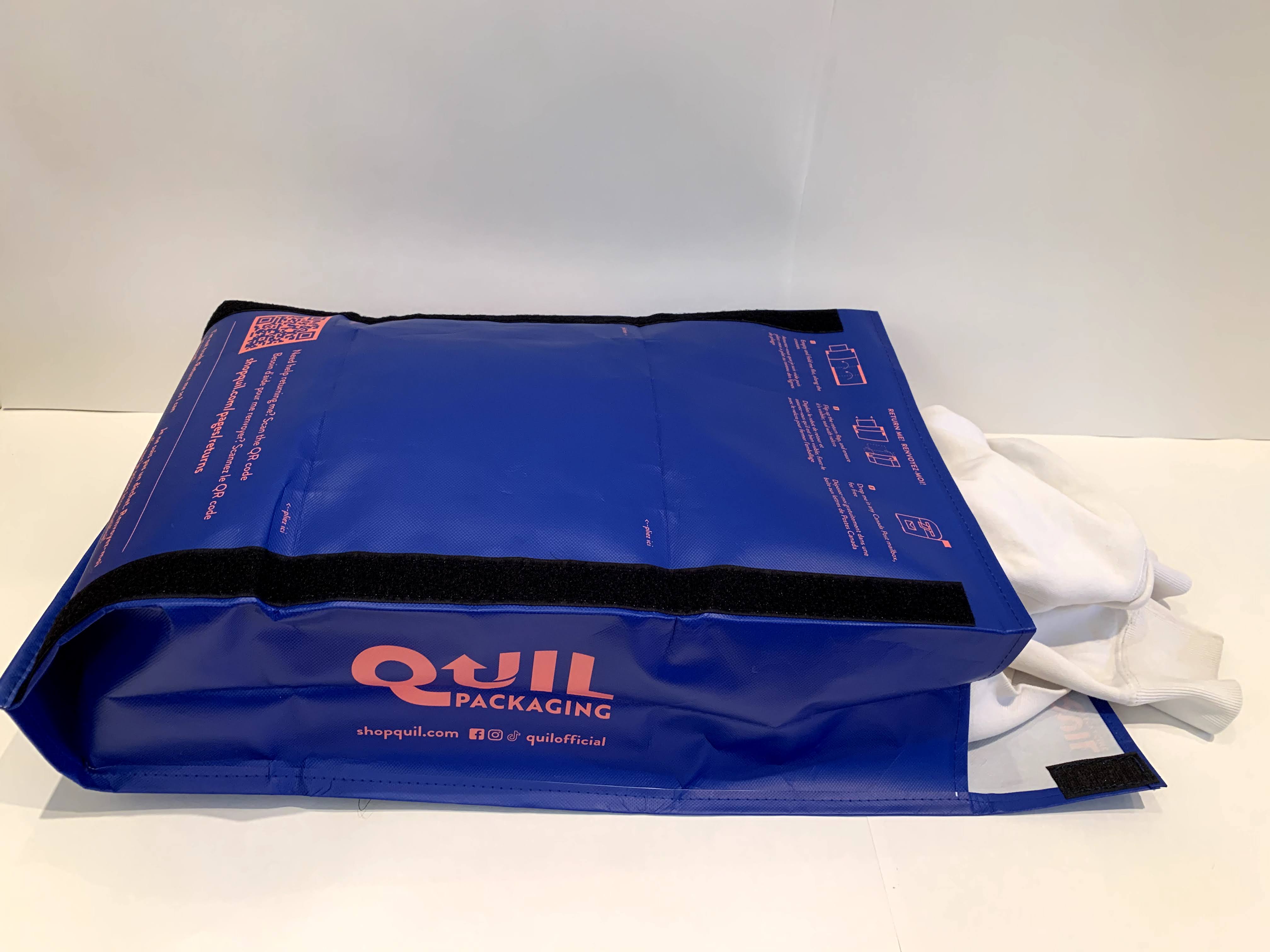 The QUIL medium reusable bag is incredibly easy to pack. And comes with clear instructions on how to return it.